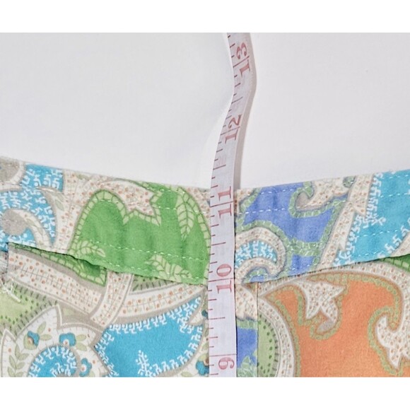 Talbots Green Paisley Straight Leg Beach Summer Cropped Pants Women's Size 10 - Picture 6 of 6